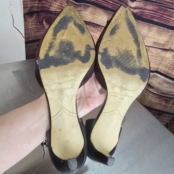 Enzo Angiolini Calf Hair Ankle Strap pump, size 10 - Picture 5 of 6